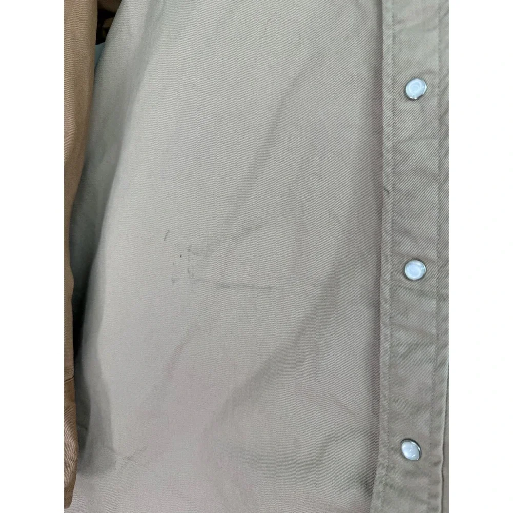 Wrangler Two-Tone Tan and Camel Button-Down Work Shirt